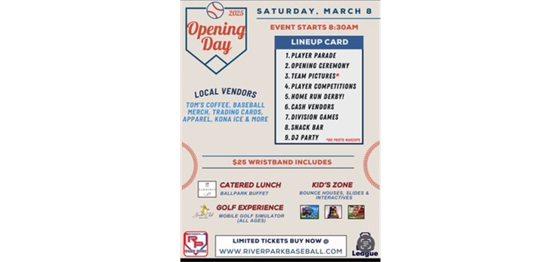 2025 Opening Day Wristbands, CLICK HERE